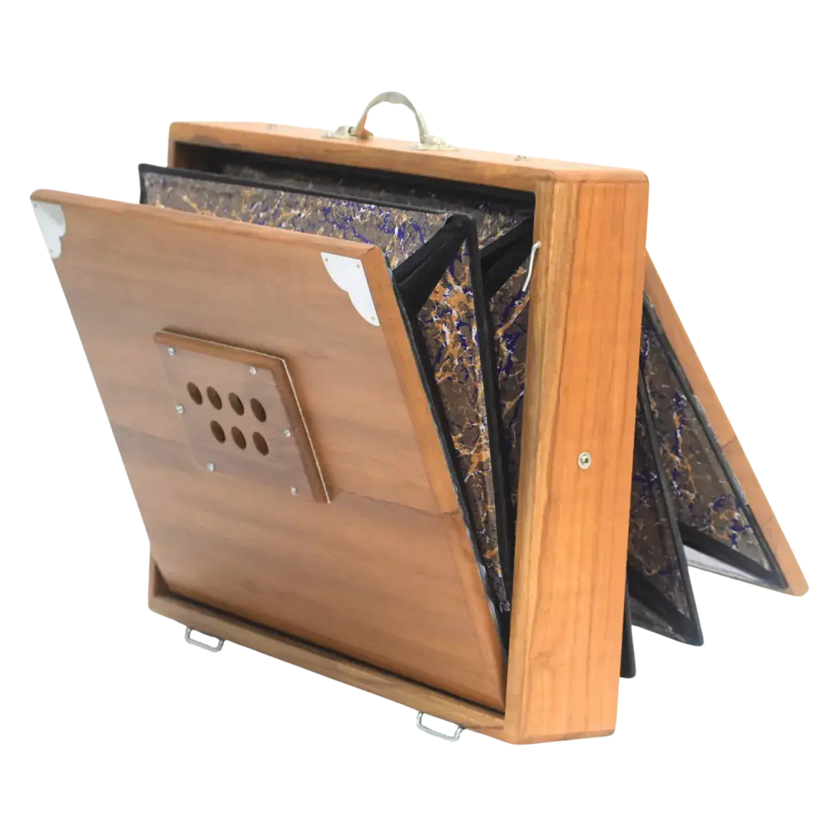 Shrutibox_13_Notes_Shrutibox_Teak_Wood_Back_view_Open_Bellow_MKS_Shruti_Box_Best_Quality_Shruti_Box