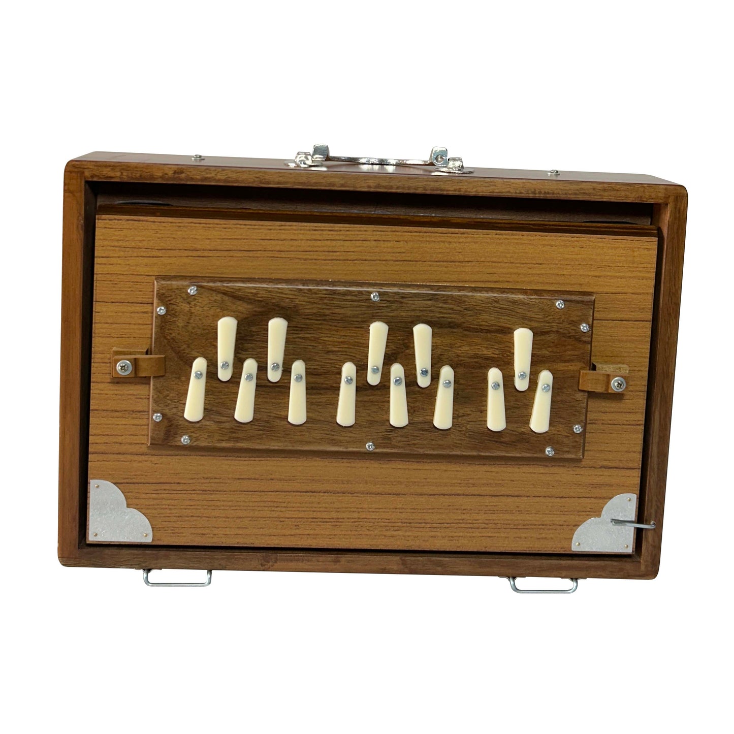 Single octave Shrutibox _13-Note Shruti Box (G to g) _ 10x15x2.5 inch _ Multifold Bellows _ Palitana Reeds _ One Octave _ 440Hz or Custom Tuning _ Premium Teak Wood
