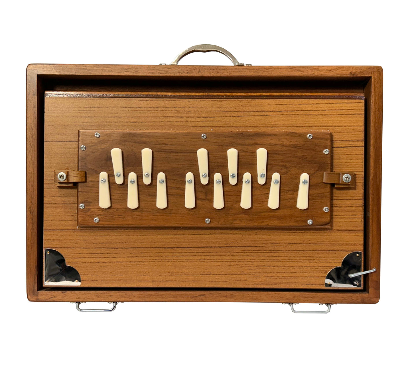 Single octave Shruti Box _ 13-Note Shruti Box _ 10x15x2.5 inch _ Multifold Bellows _ Palitana Reeds _ One Octave _ 440Hz or Custom Tuning _ Premium Teak Wood