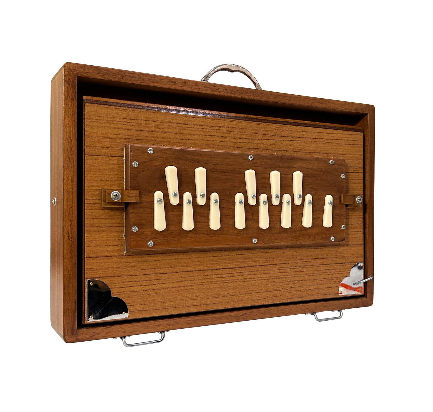 Single octave Shruti Box _ 13-Note Shruti Box _ 10x15x2.5 inch _ Multifold Bellows _ Palitana Reeds _ One Octave _ 440Hz or Custom Tuning _ Premium Teak Wood