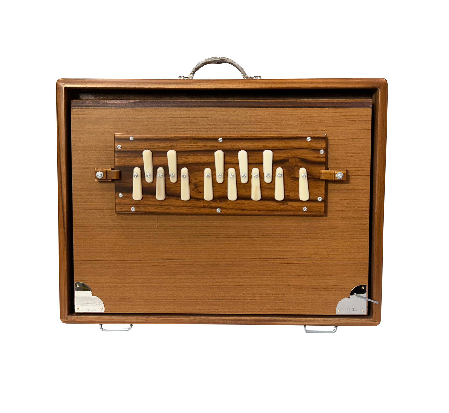 Large Shruti Box _ One octave Shruti Box with Multi-fold Bellow _ 13 Notes Shrutibox _ Teak wood _ Natural Color _ High quality Palitana Reeds _ Padded Bag _ C to c _ Tuned at 440Hz or Customizable