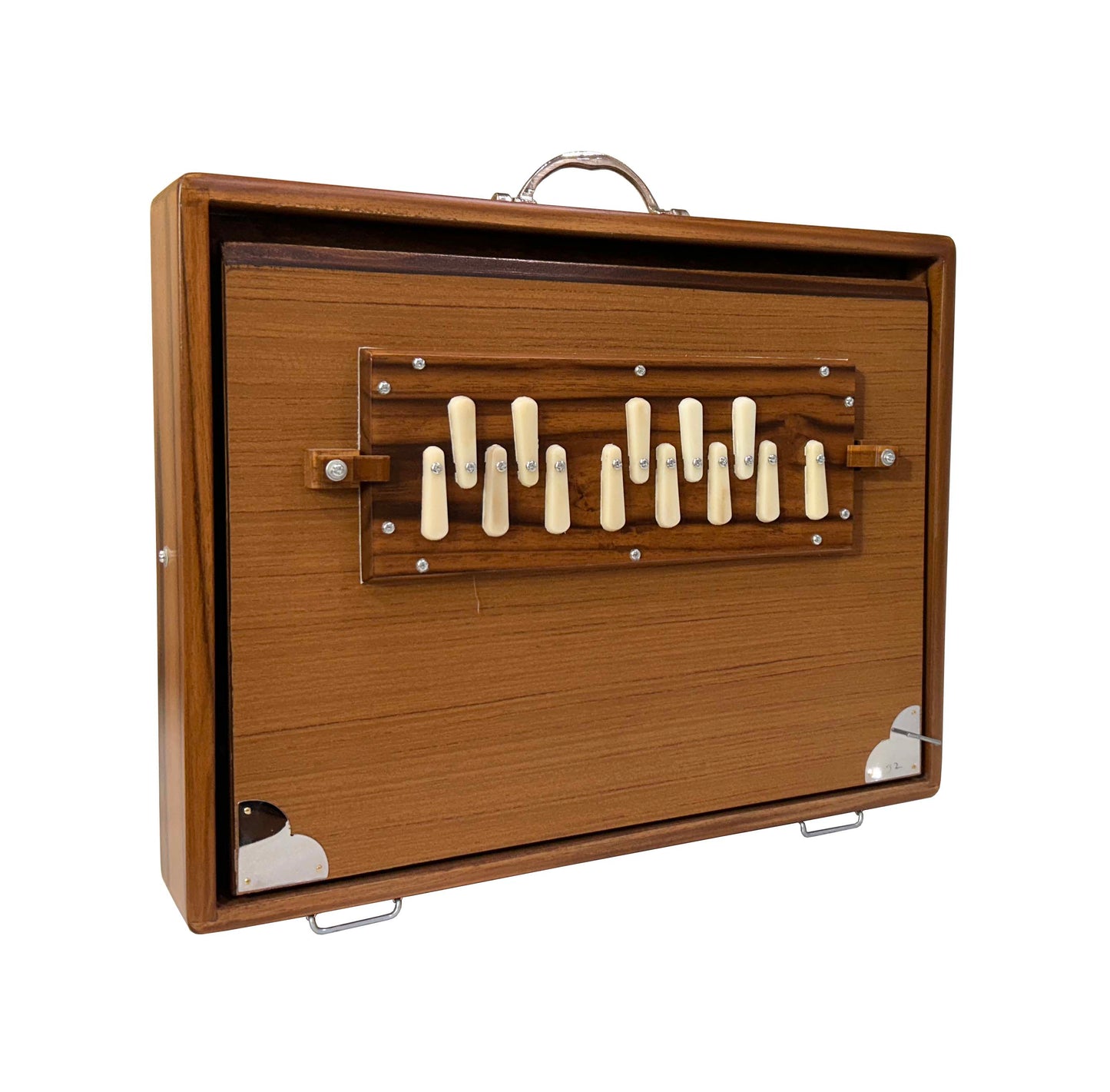 Large Shruti Box _ One octave Shruti Box with Multi-fold Bellow _ 13 Notes Shrutibox _ Teak wood _ Natural Color _ High quality Palitana Reeds _ Padded Bag _ C to c _ Tuned at 440Hz or Customizable