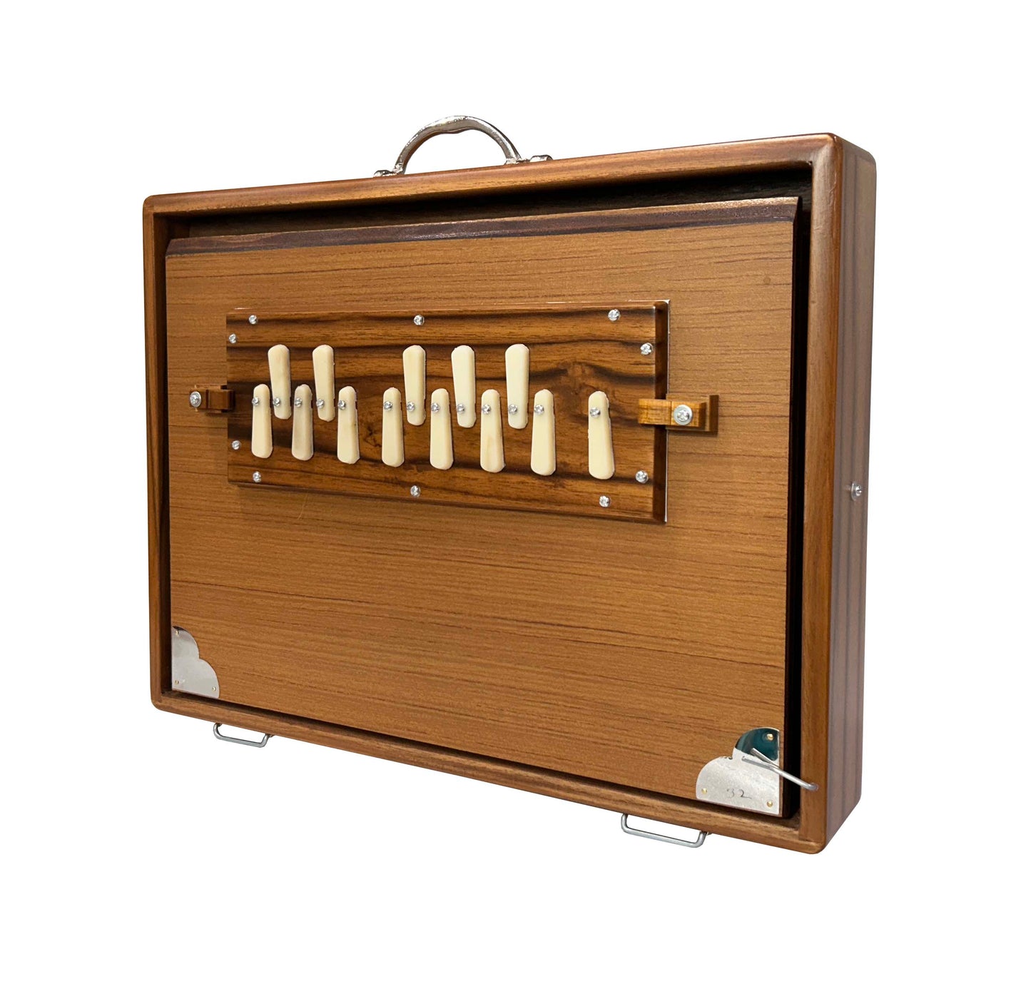 Large Shruti Box _ One octave Shruti Box with Multi-fold Bellow _ 13 Notes Shrutibox _ Teak wood _ Natural Color _ High quality Palitana Reeds _ Padded Bag _ C to c _ Tuned at 440Hz or Customizable