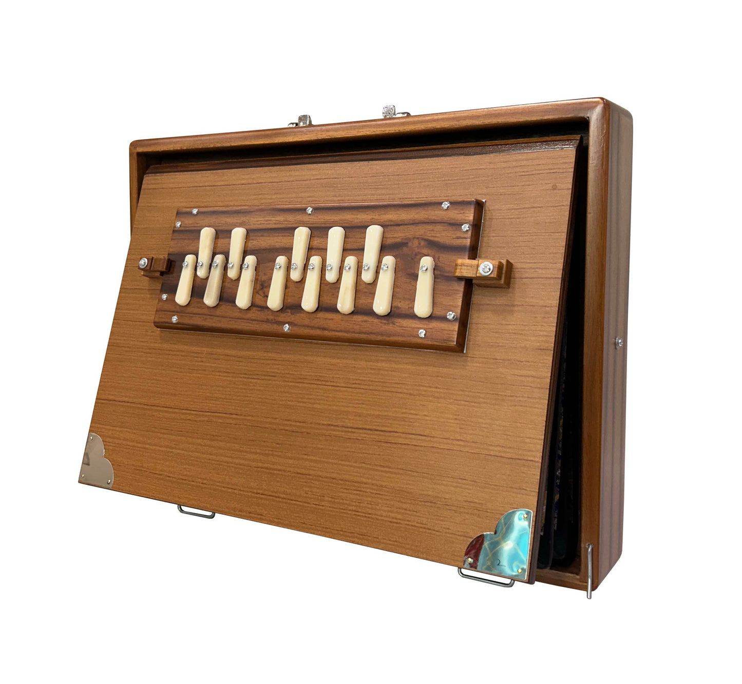 Large Shruti Box _ One octave Shruti Box with Multi-fold Bellow _ 13 Notes Shrutibox _ Teak wood _ Natural Color _ High quality Palitana Reeds _ Padded Bag _ C to c _ Tuned at 440Hz or Customizable