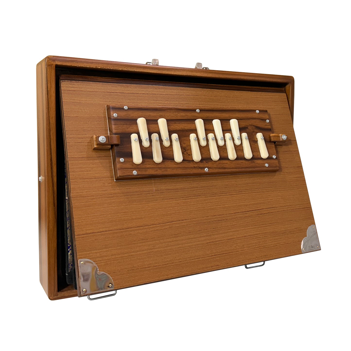 Large Shruti Box _ One octave Shruti Box with Multi-fold Bellow _ 13 Notes Shrutibox _ Teak wood _ Natural Color _ High quality Palitana Reeds _ Padded Bag _ C to c _ Tuned at 440Hz or Customizable