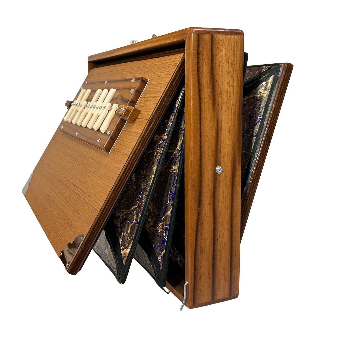 Large Shruti Box _ One octave Shruti Box with Multi-fold Bellow _ 13 Notes Shrutibox _ Teak wood _ Natural Color _ High quality Palitana Reeds _ Padded Bag _ C to c _ Tuned at 440Hz or Customizable