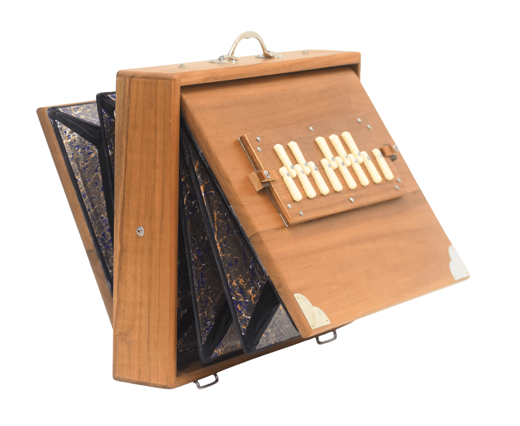 Shrutibox_13Notes_Shrutibox_Teak_Wood_Side_View_Open_Bellow_MKS_Shruti_Box_Best_Quality_Shruti_Box
