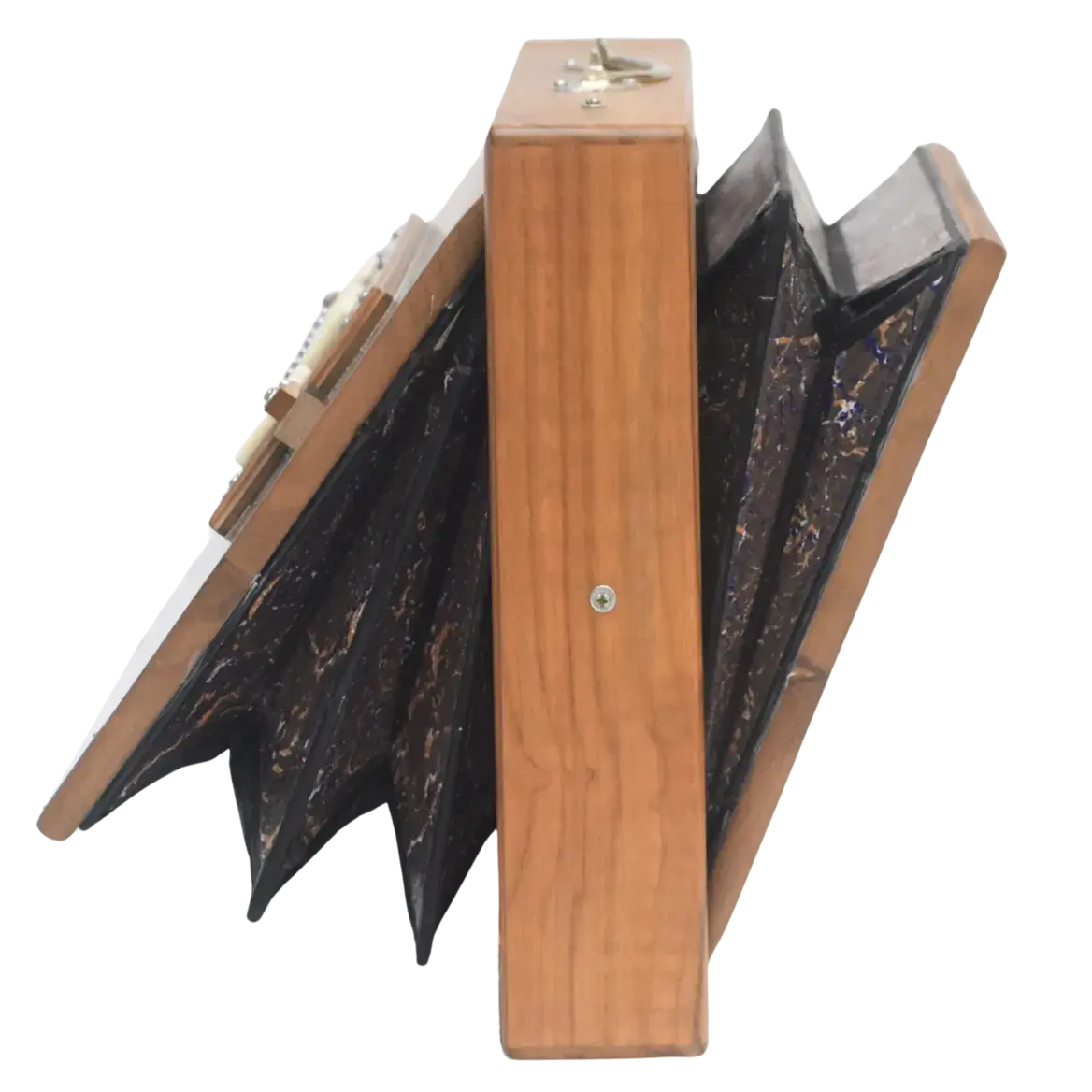 Shrutibox_13_Notes_Shrutibox_Teak_Wood_Side_View_Open_Bellow_MKS_Shruti_Box_Best_Quality_Shruti_Box
